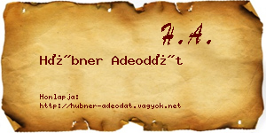 Hübner Adeodát névjegykártya